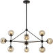 Canada 10 Light 39 inch Black Chandelier Ceiling Light, Geometric Sphere, Black Frame